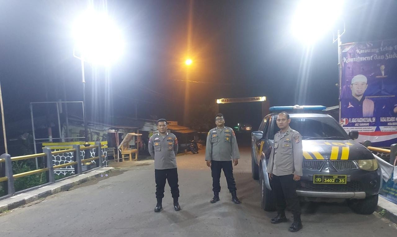 Patroli PREKAT Polsek Tirtajaya Cegah Kejahatan Jalan Pada Malam Hari